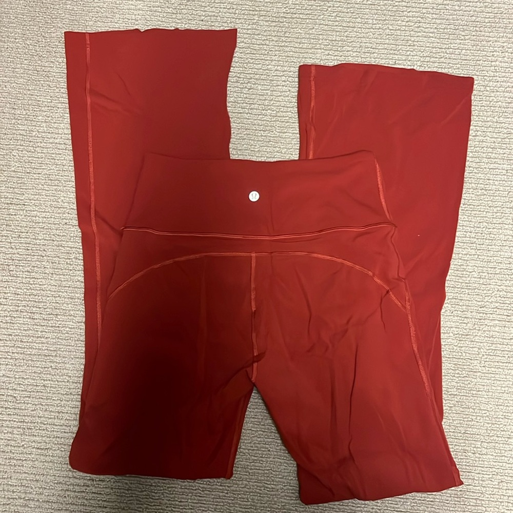 Red Lululemon Flared leggings